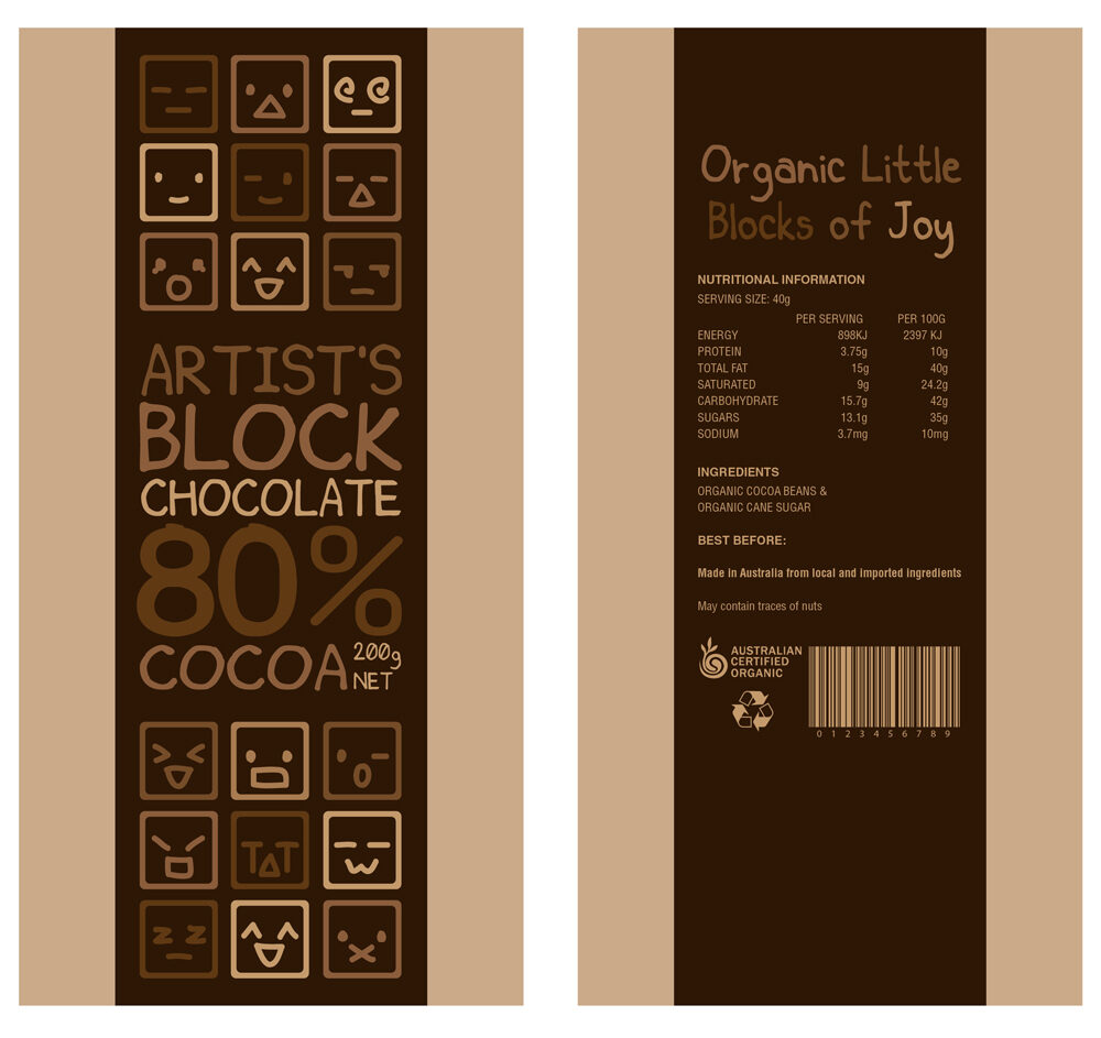 Artist’s Block Chocolate Label & Packaging 2014