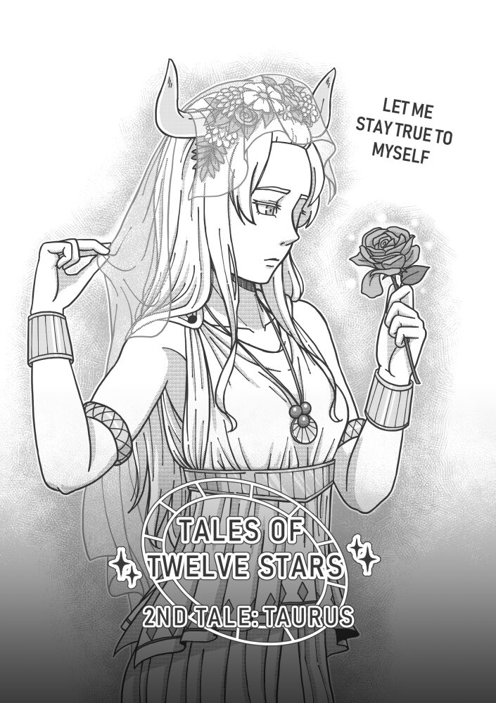 "Tales of Twelve Stars, 2nd Tale: Taurus" book cover. Text: "Let me stay true to myself."