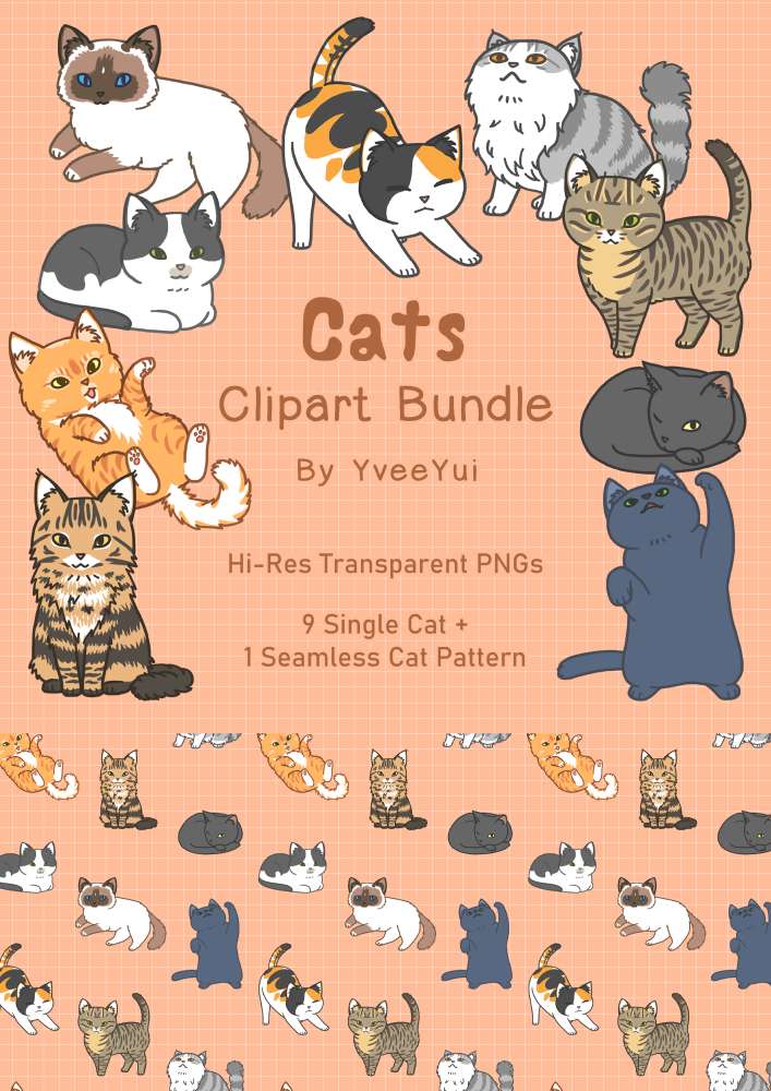 Cats Clipart Bundle